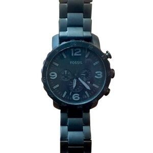 Fossil Black Stainless Steel Chronograph Watch (model JR1401)